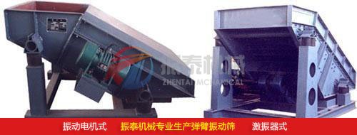 懸臂篩網(wǎng)振動(dòng)篩（彈臂振動(dòng)篩）振動(dòng)電機(jī)式、激振器式
